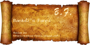 Bankós Fanni névjegykártya
