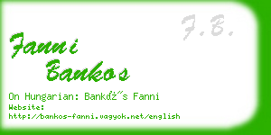 fanni bankos business card